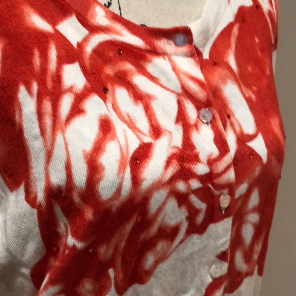 Cyrus Orange and White Floral Sweater size XL